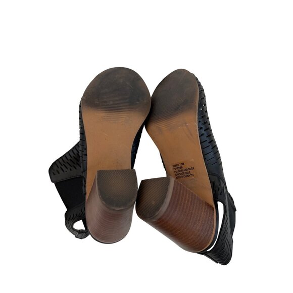 Steve Madden Black Perforated Peep-Toe Booties - Picture 5 of 5